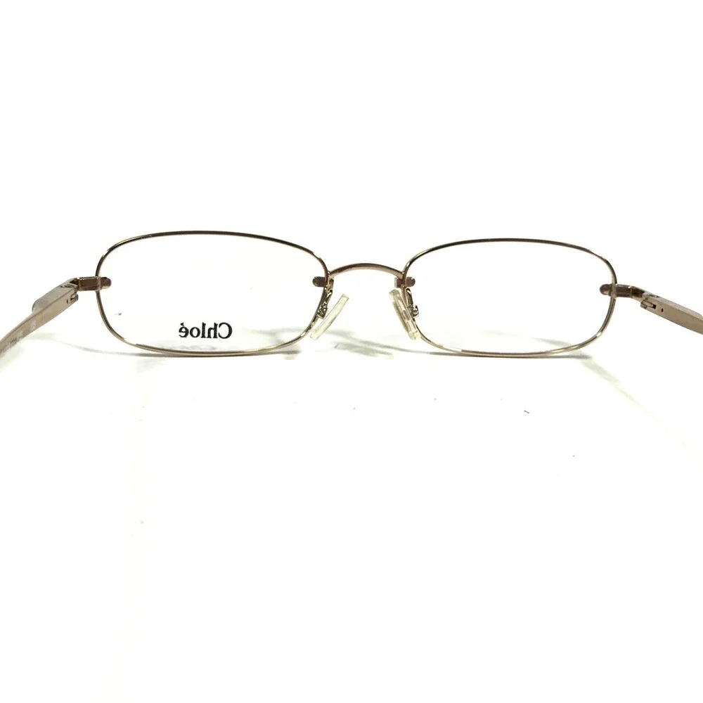 Chloe Eyeglasses Frames CL1108 C03 Shiny Gold Rectangular Full Rim 51-18-135